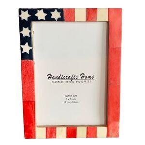 Handmade 5x7 American Flag Mosaic Frame Patriotic Decor
